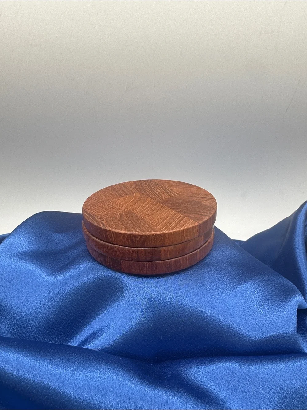 Dansk Round Teak Wooden Coasters - Brown